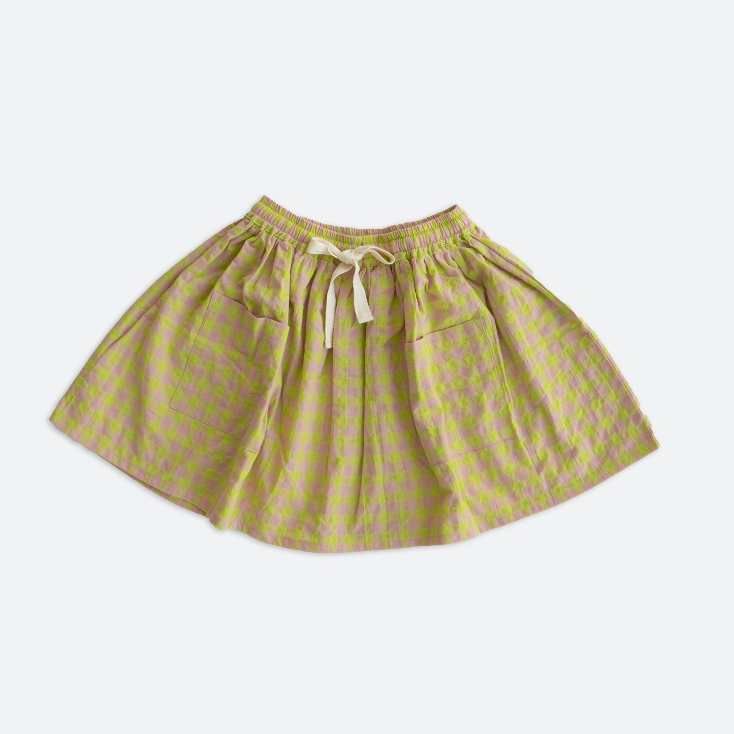 nika corduroy skirt - electric green check