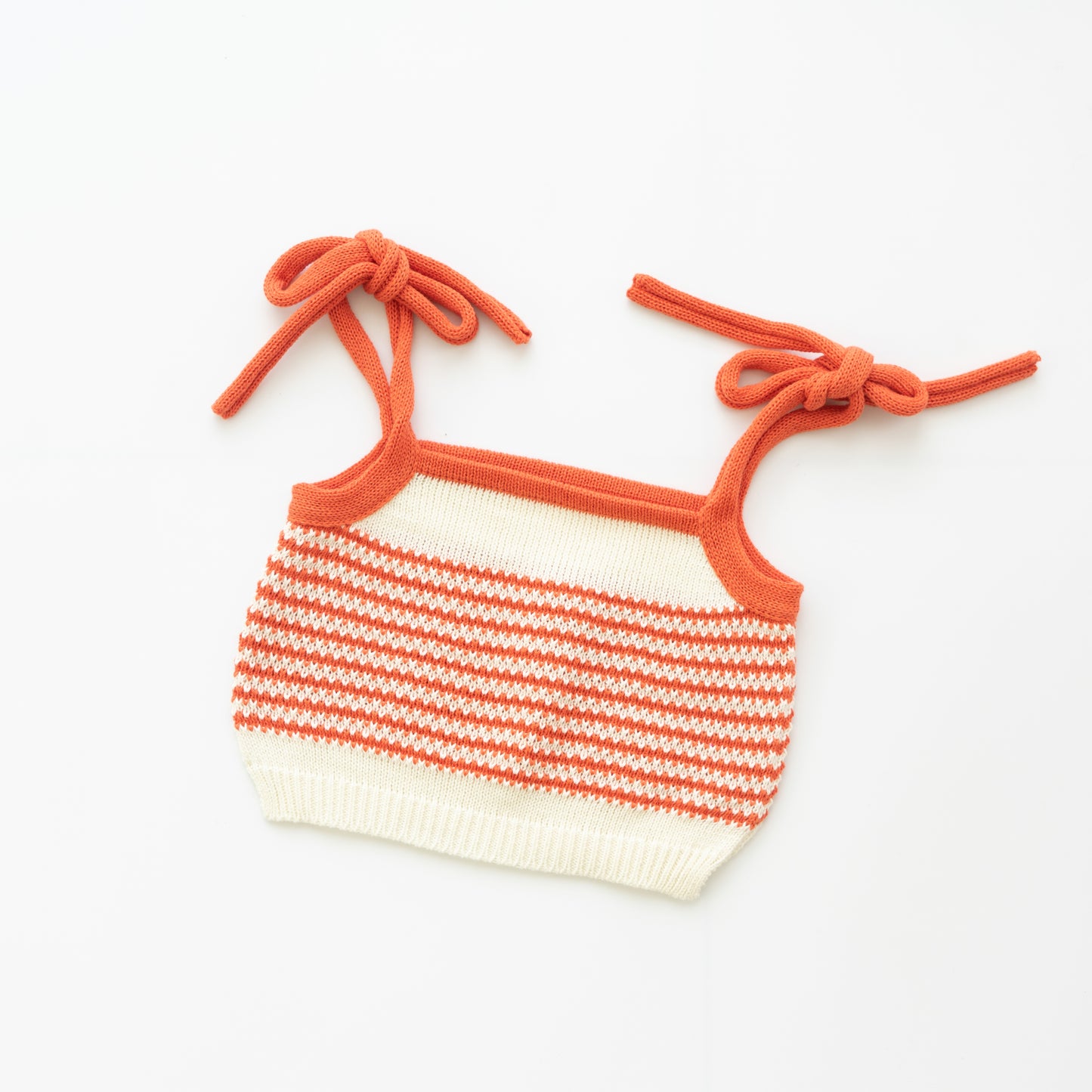 bobbie crop top -orange / off white