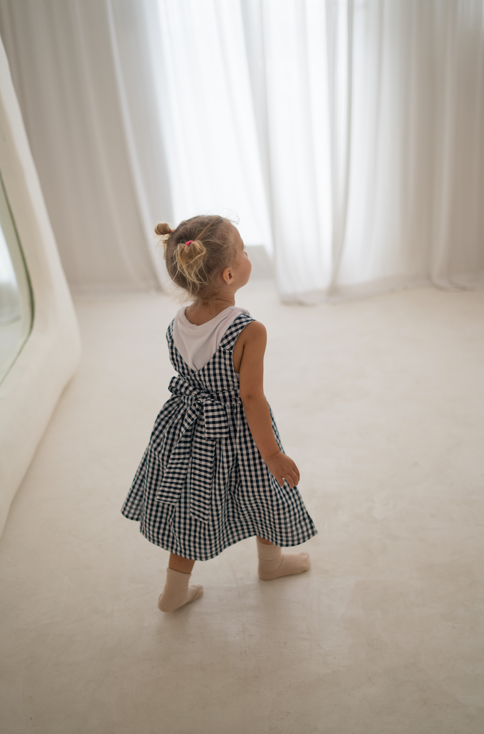 yasmin wrap dress - navy gingham