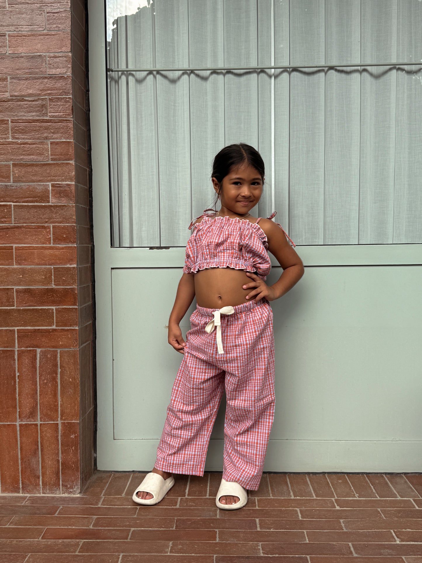 nova pants - red / blue check