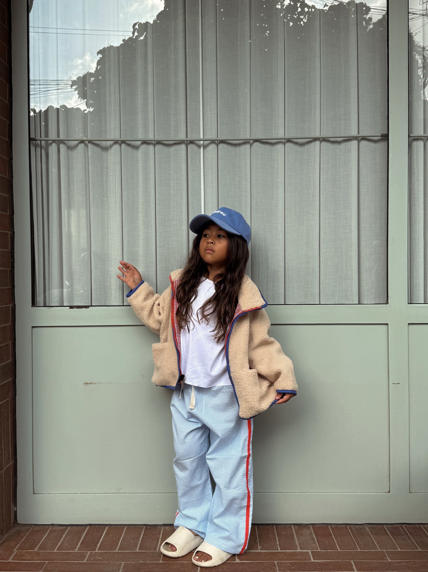 freddie reversible jacket - red / blue check