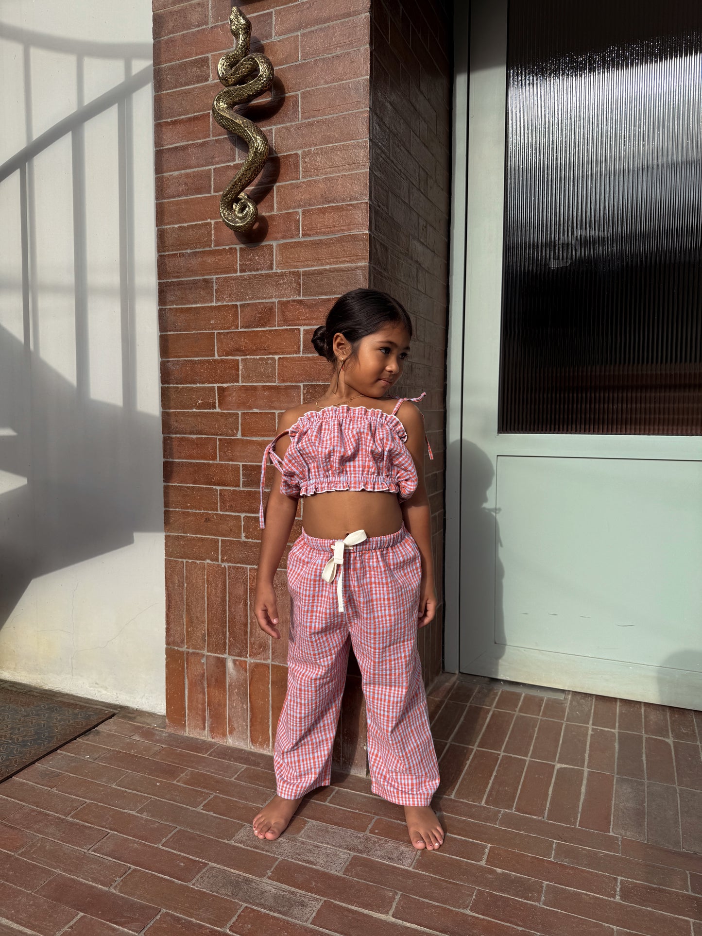 nova pants - red / blue check