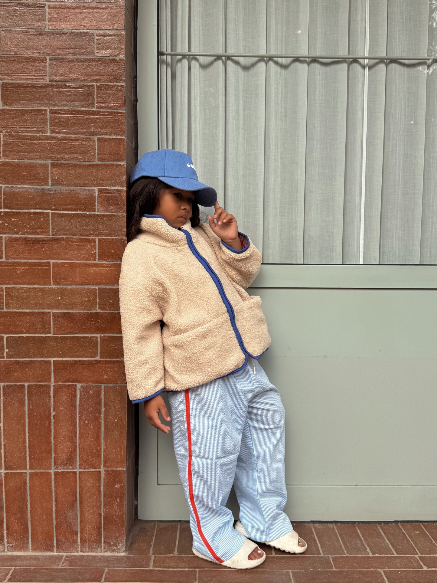 freddie reversible jacket - red / blue check