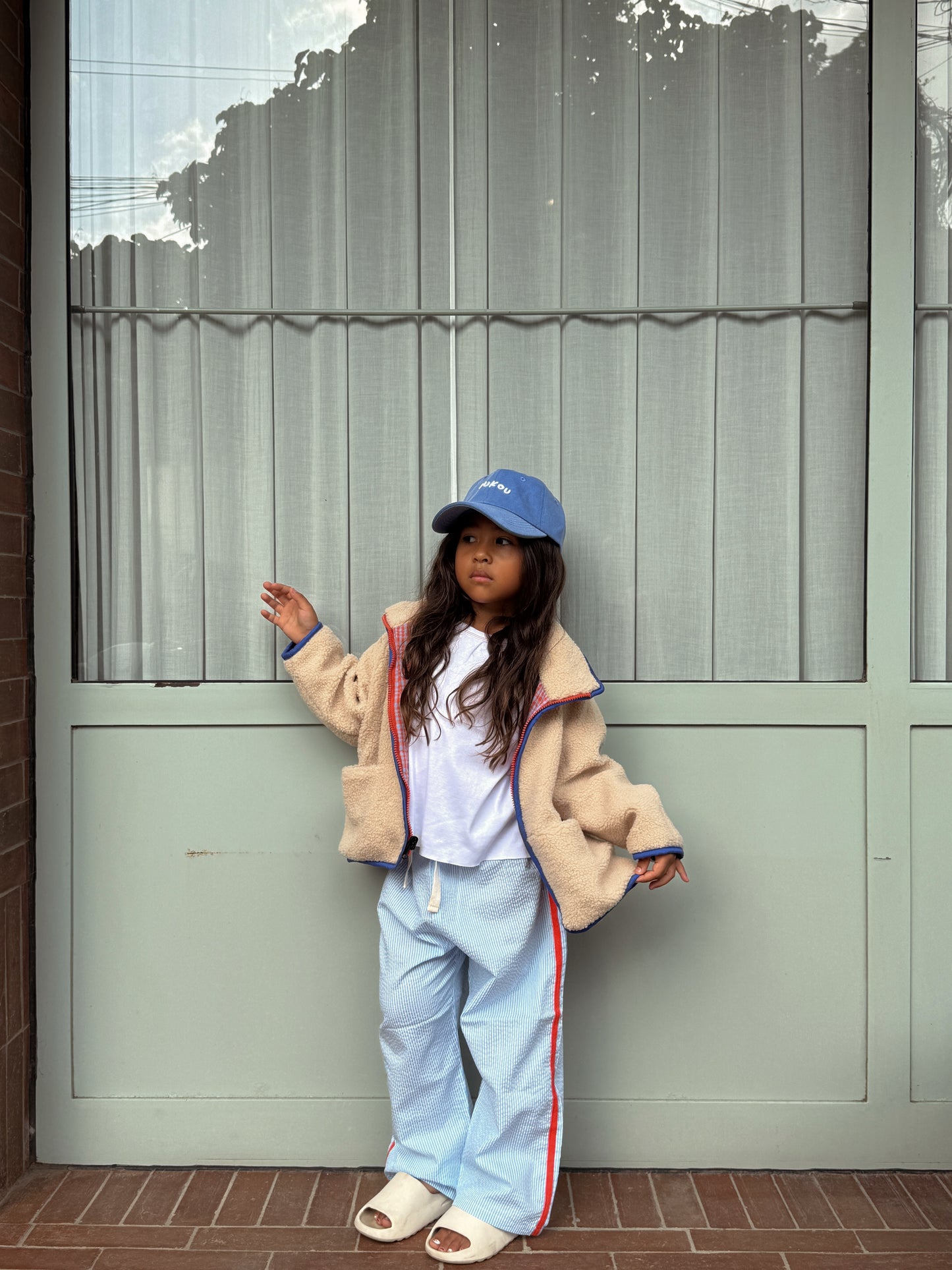 freddie reversible jacket - red / blue check