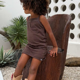 sukou rib dress - chocolate