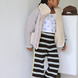 hudson knit pant - brown / blue stripe