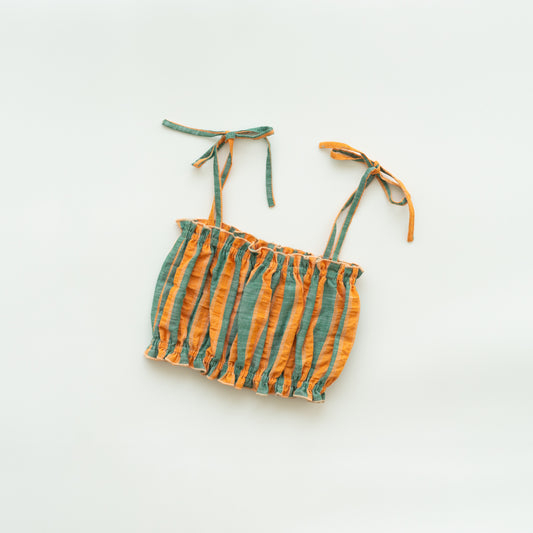 ziggy top - orange / green stripe