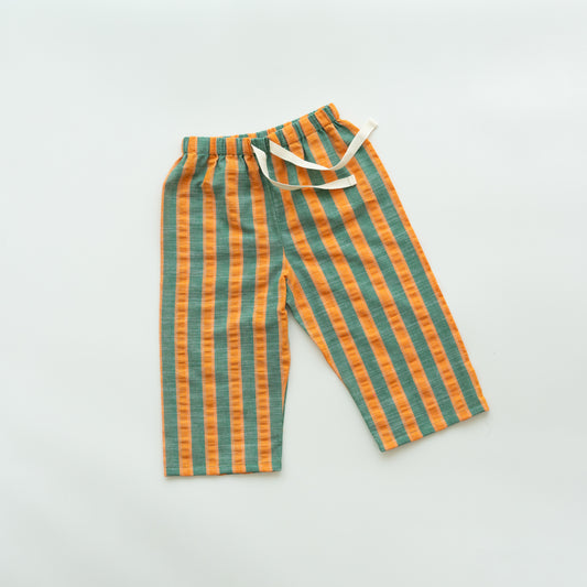 nova pants - orange / green stripe