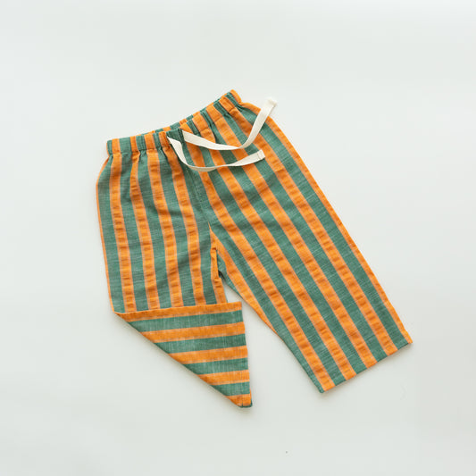 nova pants - orange / green stripe