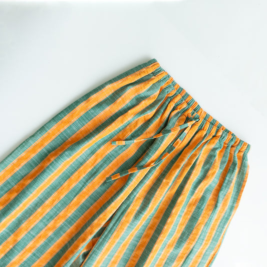 jacques women's pants - orange / green stripe