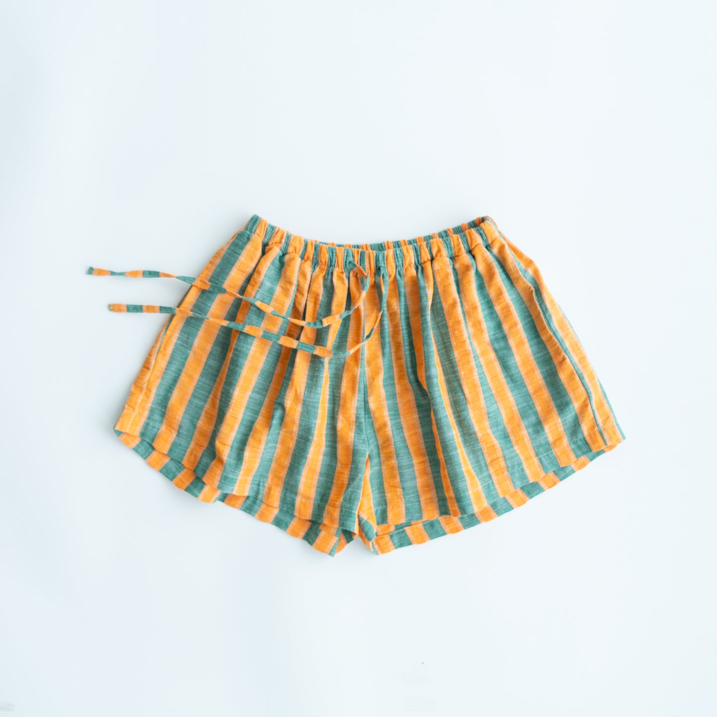 lottie women's short - orange / green stripe