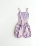 dylan romper - purple check