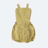 dylan romper - electric green check