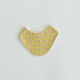 bib - electric green check