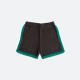 luca athletic bike shorts - chocolate / green