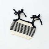 bobbie crop top - black / off white