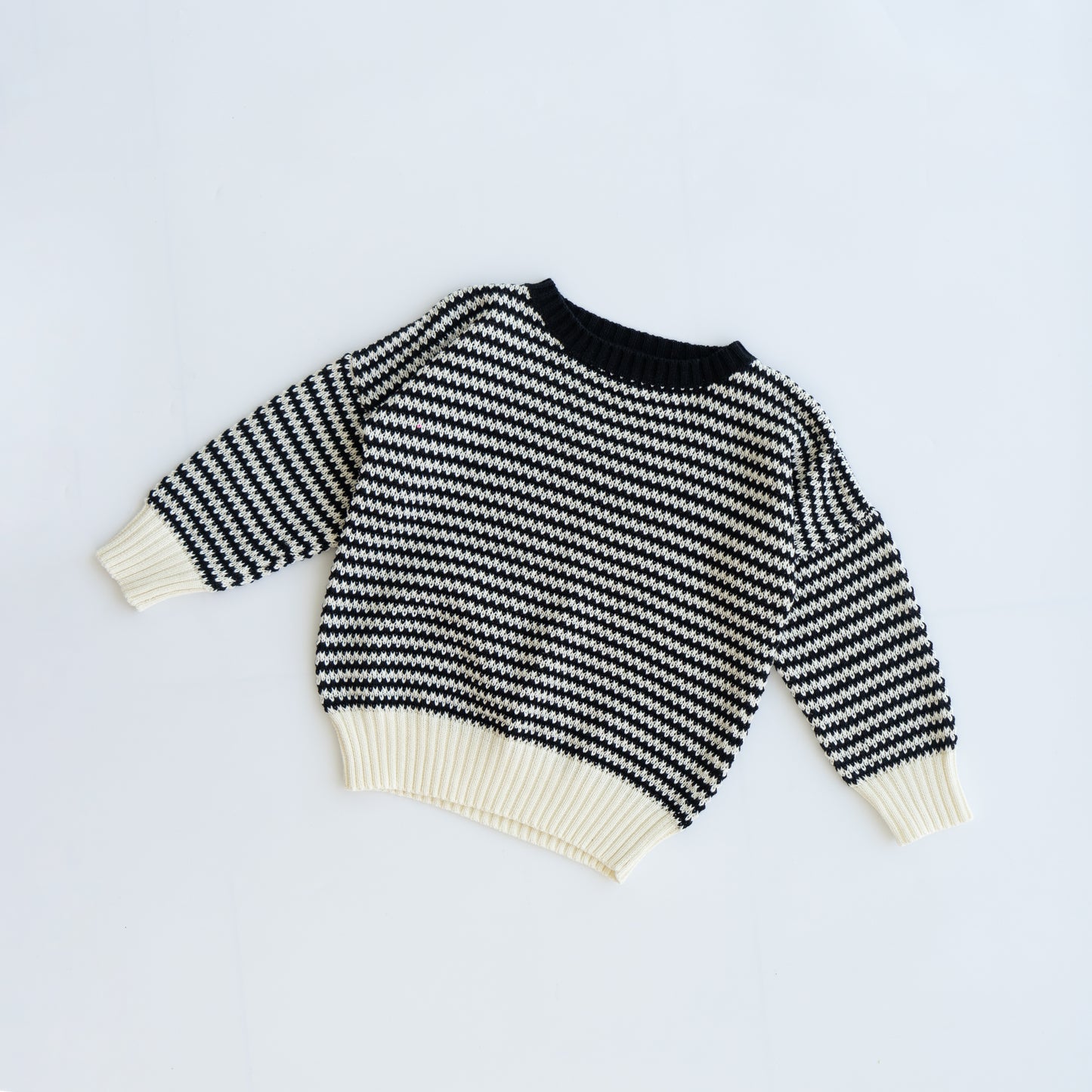 leon knit sweater - off white / black