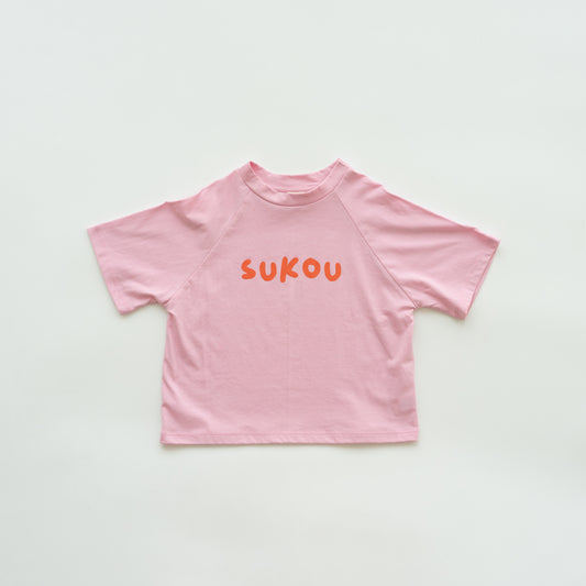 sukou signature t-shirt - pink / orange