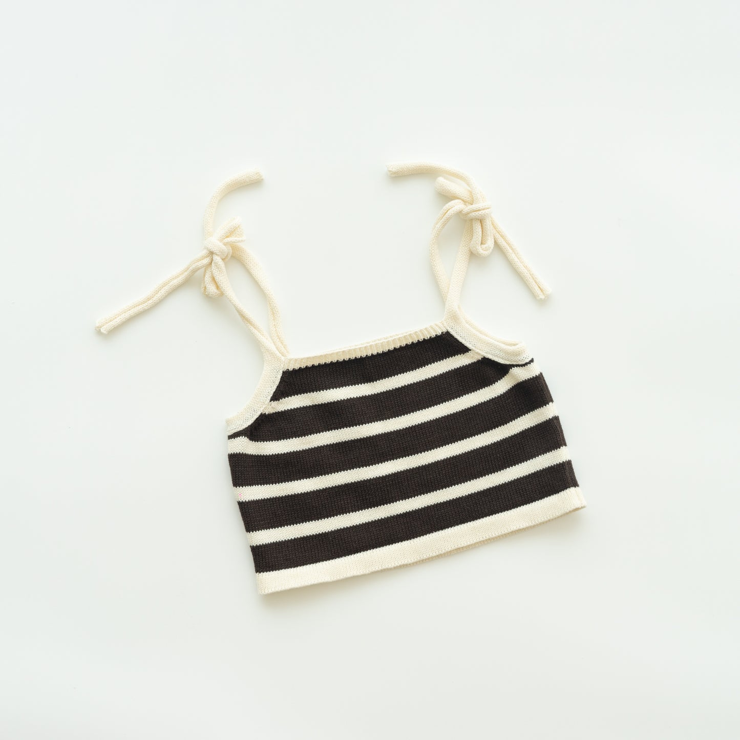 bobbie crop top - brown / off white