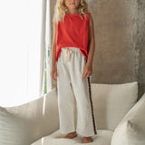 paloma pants - white stripe heart