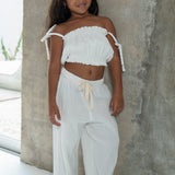 paloma pants crinkle - white