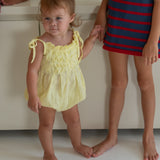 raphael hand smocked romper - yellow