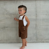 henley corduroy overalls - chocolate