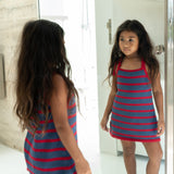 bobbie dress - denim / red