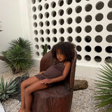 sukou rib dress - chocolate