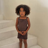 sukou rib dress - chocolate