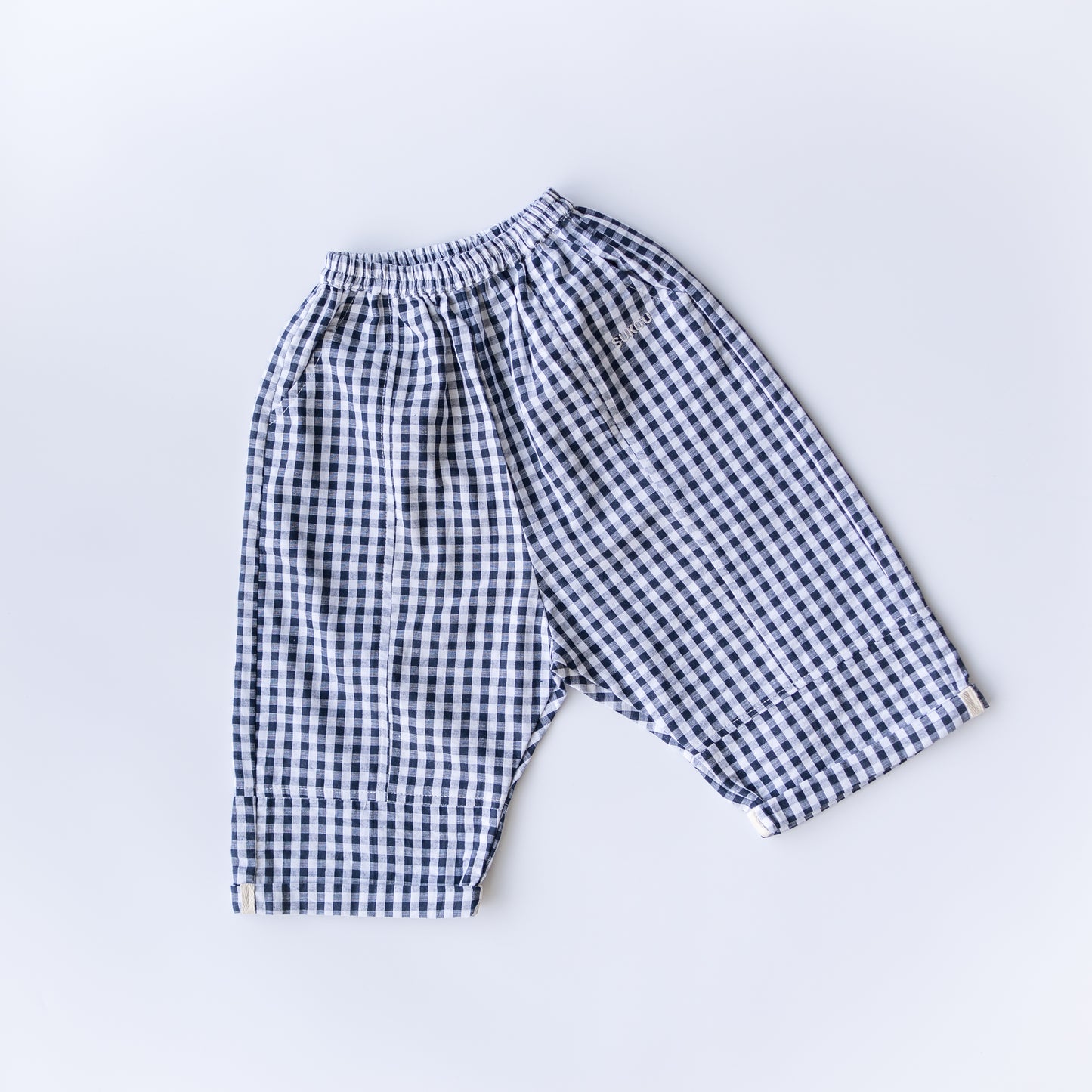 boston pants - navy gingham