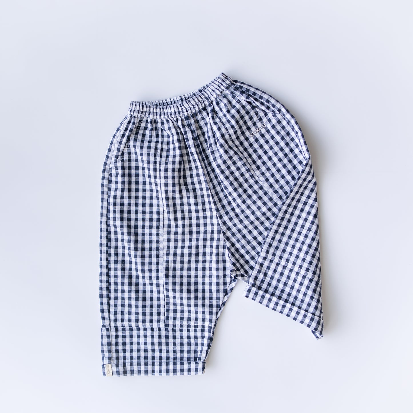 boston pants - navy gingham