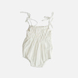 raphael hand smocked romper - white