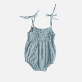 raphael hand smocked romper - blue