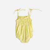 raphael hand smocked romper - yellow