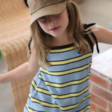 bobbie dress - blue / yellow stripe