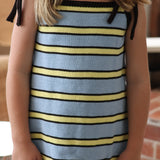 bobbie dress - blue / yellow stripe