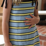 bobbie dress - blue / yellow stripe