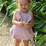 dylan romper - purple check