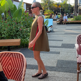 studio ziggy emma dress - khaki / red