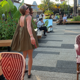 studio ziggy emma dress - khaki / red