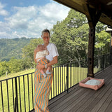 jacques women's pants - orange / green stripe