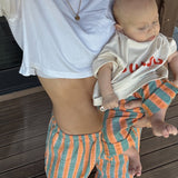 jacques women's pants - orange / green stripe