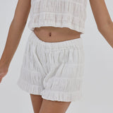 maggie bloomer short - white
