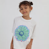 sukou green flower t-shirt