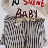 levi shorts - crinkle blue stripe
