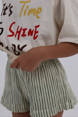 crinkle green brown stripe