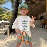 sukou signature t-shirt sardines - green / pink