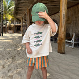 sukou signature t-shirt sardines - green / pink