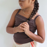 sukou rib singlet - chocolate